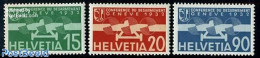 Switzerland 1932 Disarmament Conference Airmail 3v, Unused (hinged), Transport - Aircraft & Aviation - Nuevos