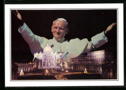 AK Papst Johannes Paul II., Petersdom Bei Nacht  - Päpste