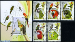 Romania 2011 Parrots 5v + S/s, Mint NH, Nature - Birds - Parrots - Ungebraucht