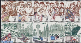 Malaysia 2000 The Year 2000 10v [++++], Mint NH, Nature - Science - Sport - Transport - Various - Butterflies - Fishin.. - Pesci