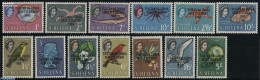 Tristan Da Cunha 1963 Overprints On St.Helena Stamps 13v, Mint NH, Nature - Birds - Fish - Pigeons - Pesci