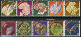 Malaysia 2000 Year Of The Dragon 2x5v [::::], Mint NH, History - Nature - Various - Archaeology - Fish - New Year - Archaeology