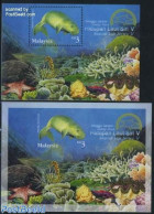 Malaysia 2001 Marine Life 2 S/s, Mint NH, Nature - Fish - Sea Mammals - Pesci