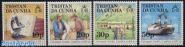 Tristan Da Cunha 1987 Scientific Expedition 4v, Mint NH, Nature - Science - Transport - Birds - Weights & Measures - S.. - Bateaux