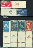 Israel 1950 Airmail Definitives 6v, Mint NH, Nature - Birds - Art - Mosaics - Ungebraucht (mit Tabs)