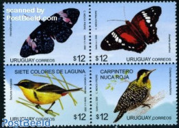 Uruguay 2009 Birds & Butterflies 4v [+], Mint NH, Nature - Birds - Butterflies - Uruguay