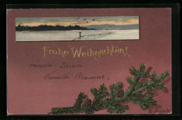 Künstler-AK Alfred Mailick: Winterlandschaft, Frohe Weihnachten  - Mailick, Alfred