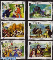 Jersey 1989 French Revolution 6v, Mint NH, History - Various - History - Mills (Wind & Water) - Uniforms - Art - Castl.. - Mühlen