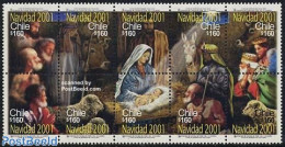 Chile 2001 Christmas 10v [++++], Mint NH, Religion - Christmas - Christmas