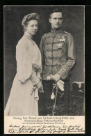 AK Herzog Carl Eduard Von Sachsen-Coburg-Gotha Und Braut Victoria-Adelheid  - Familles Royales
