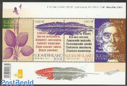 Finland 2002 Elias Lonnrot S/s, Mint NH, Nature - Flowers & Plants - Art - Authors - Unused Stamps