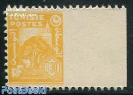 Tunisia 1944 30c Yellow, Imperforated On Right Side, Mint NH, Nature - Trees & Forests - Rotary, Lions Club
