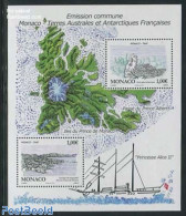Monaco 2012 Joint Issue With French Antarctica S/s, Mint NH, Nature - Transport - Various - Birds - Ships And Boats - .. - Unused Stamps