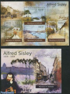 Burundi 2012 Alfred Sisley Paintings 2 S/s, Mint NH, Transport - Ships And Boats - Art - Modern Art (1850-present) - P.. - Ships