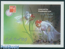 Vietnam 1997 Hong Kong 97, Goldfish S/s, Mint NH, Nature - Fish - Poissons