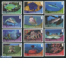Cayman Islands 2012 Definitives, Marine Life 12v, Mint NH, Nature - Sport - Fish - Turtles - Diving - Fishes