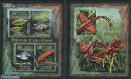 Central Africa 2012 Freshwater Fish 2 S/s, Mint NH, Nature - Fish - Fische