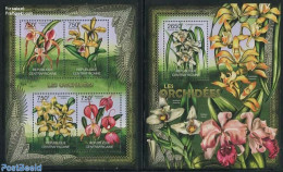 Central Africa 2012 Orchids 2 S/s, Mint NH, Nature - Flowers & Plants - Orchids - Centrafricaine (République)