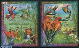 Central Africa 2012 Bee Eaters 2 S/s, Mint NH, Nature - Bees - Birds - Centraal-Afrikaanse Republiek