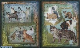 Central Africa 2012 Cats 2 S/s, Mint NH, Nature - Cats - Zentralafrik. Republik