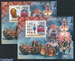 Burundi 2012 Rossica 2 S/s (blue In Borders), Mint NH, Transport - Coaches - Art - Art & Antique Objects - Stage-Coaches