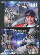 Central Africa 2012 First Chinese Woman In Space 2 S/s, Mint NH, History - Transport - Women - Space Exploration - Unclassified