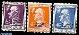 Italian Somalia 1927 A. Volta 3v, Mint NH, Science - Physicians - Fysica