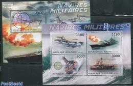 Burundi 2012 Military Ships 2 S/s, Mint NH, Transport - Ships And Boats - Ships