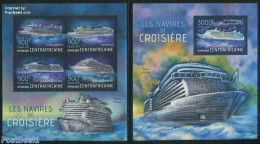 Central Africa 2013 Cruise Ships 2 S/s, Mint NH, Transport - Ships And Boats - Ships