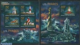 Central Africa 2013 Lighthouses 2 S/s, Mint NH, Various - Lighthouses & Safety At Sea - Phares