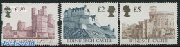 Great Britain 1997 Definitives, Castles 3v, Type III (different Letters C/U/W), Mint NH, Art - Castles & Fortifications - Autres & Non Classés