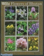 Bhutan 2014 Wild Flowers 9v M/s, Mint NH, Nature - Flowers & Plants - Bhoutan