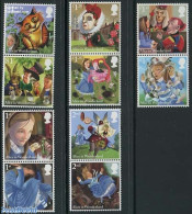 Great Britain 2015 Alice In Wonderland 10v (5x[:]), Mint NH, Nature - Sport - Birds - Cats - Rabbits / Hares - Playing.. - Neufs