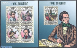 Burundi 2013 Franz Schubert 2 S/s, Mint NH, Performance Art - Music - Musica