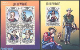 Burundi 2013 John Wayne 2 S/s, Mint NH, Nature - Performance Art - Horses - Movie Stars - Acteurs