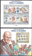 Burundi 2013 Paul Harris 2 S/s, Mint NH, Nature - Various - Birds - Flowers & Plants - Orchids - Owls - Rotary - Rotary, Club Leones