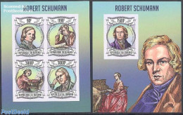 Burundi 2013 Robert Schumann 2 S/s, Imperforated, Mint NH, Performance Art - Music - Musical Instruments - Musica