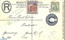 Trinidad & Tobago 1908 Registered Letter Postal Stationary Uprated To Germany, Postal History - Trindad & Tobago (1962-...)