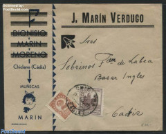 Spain 1937 Letter With Local Stamp Cadiz, Postal History - Brieven En Documenten