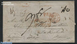 United States Of America 1845 Letter From USA To France By Steamer, Postal History - Cartas & Documentos