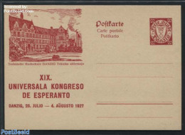 Germany, Danzig 1927 Illustrated Postcard, Esperanto, 20pf, Technische Hochschule, Unused Postal Stationary, Science -.. - Sonstige & Ohne Zuordnung