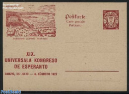 Germany, Danzig 1927 Illustrated Postcard, Esperanto Congress, 20pf, Zoppot, Unused Postal Stationary, Science - Esper.. - Other & Unclassified