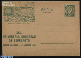 Germany, Danzig 1927 Illustrated Postcard, Esperanto Congress, 10pf, Zoppot, Unused Postal Stationary, Science - Esper.. - Autres & Non Classés