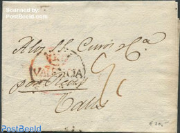Spain 1815 Folding Letter From Valencia, Postal History - Brieven En Documenten