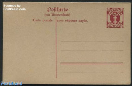 Germany, Danzig 1921 Reply Paid Postcard 80/80pf, With Extra French Text, Unused Postal Stationary - Other & Unclassified