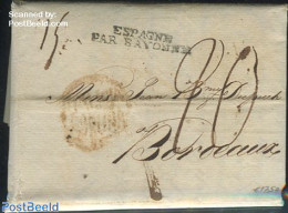 Spain 1816 Folding Letter To Bordeaux, Postal History - Briefe U. Dokumente