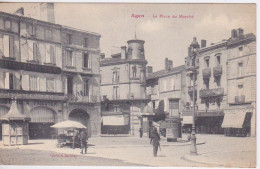 47 - AGEN - PLACE DU MARCHE - KIOSQUE + VOIR AU DOS CORREPONDANCE DU REPRESENTANT LAPREE-CHAUCHERIE ROBINEAU & CIE - Agen