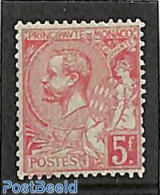 Monaco 1891 5F, Stamp Out Of Set, Unused (hinged) - Ungebraucht