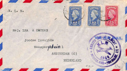 Suriname, Colony 1946 Airmail Letter, Special Postmark: Eerste Snelle Vlucht KLM 1946, Postal History, Transport - Air.. - Flugzeuge