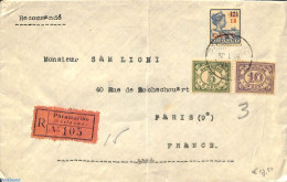 Suriname, Colony 1926 Registered Letter From Paramaribo To Paris, Postal History - Autres & Non Classés